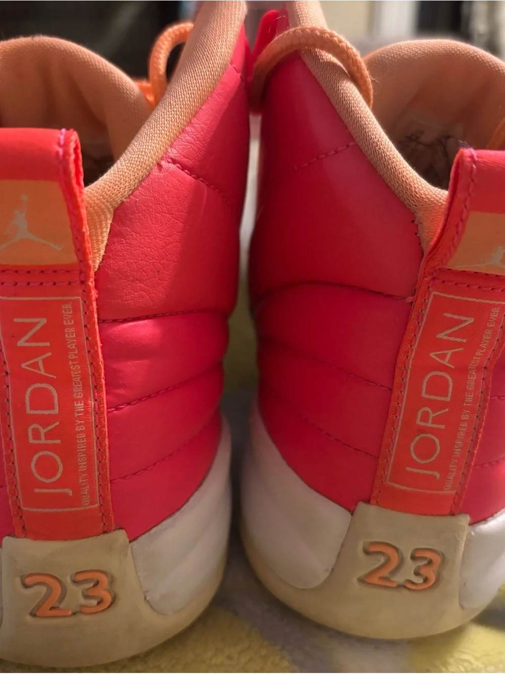 Jordan 12 Retro Sunrise High-Top Sneakers in Pink, Orange & Silver